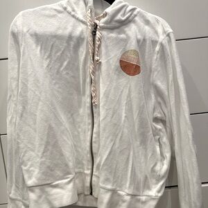 Faherty-white, hooded, towel material sweatshirt-xl